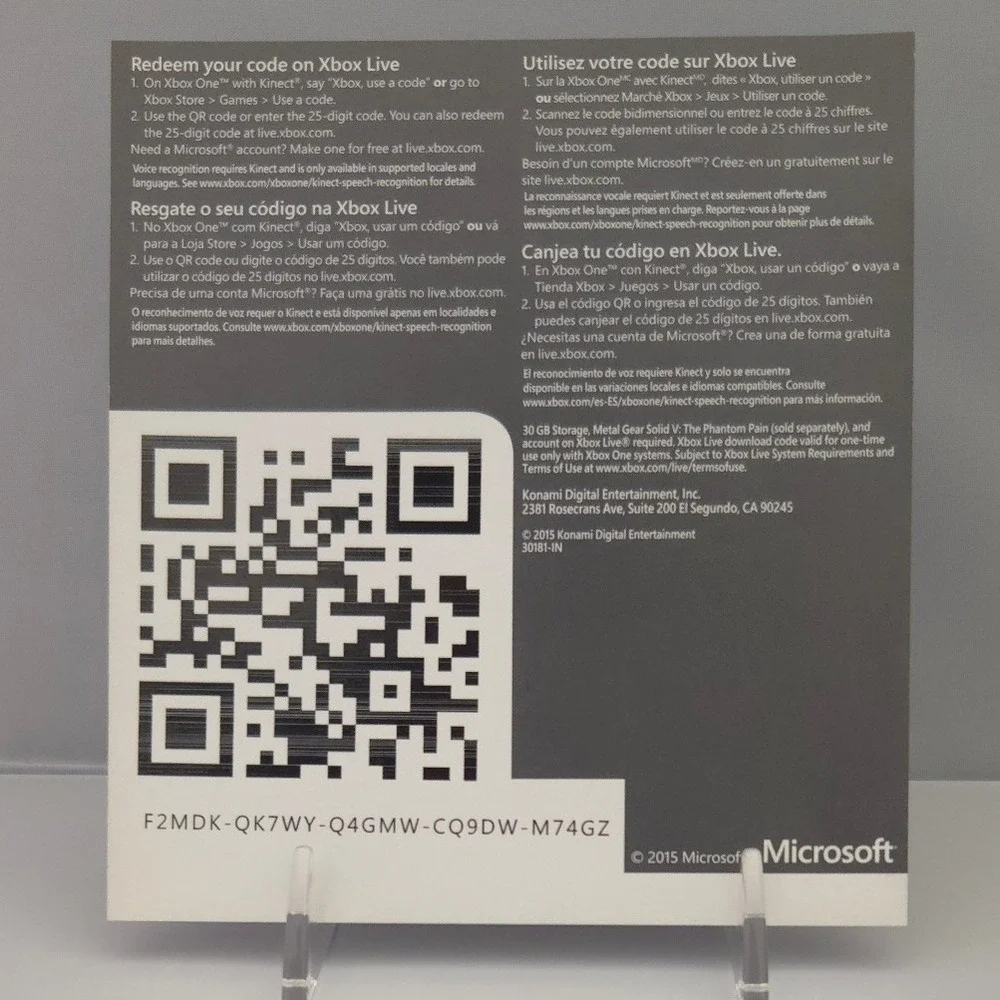 Metal Gear Solid V: The Phantom Pain Day One Edition - Xbox One - (CIB)‎ w/ Map